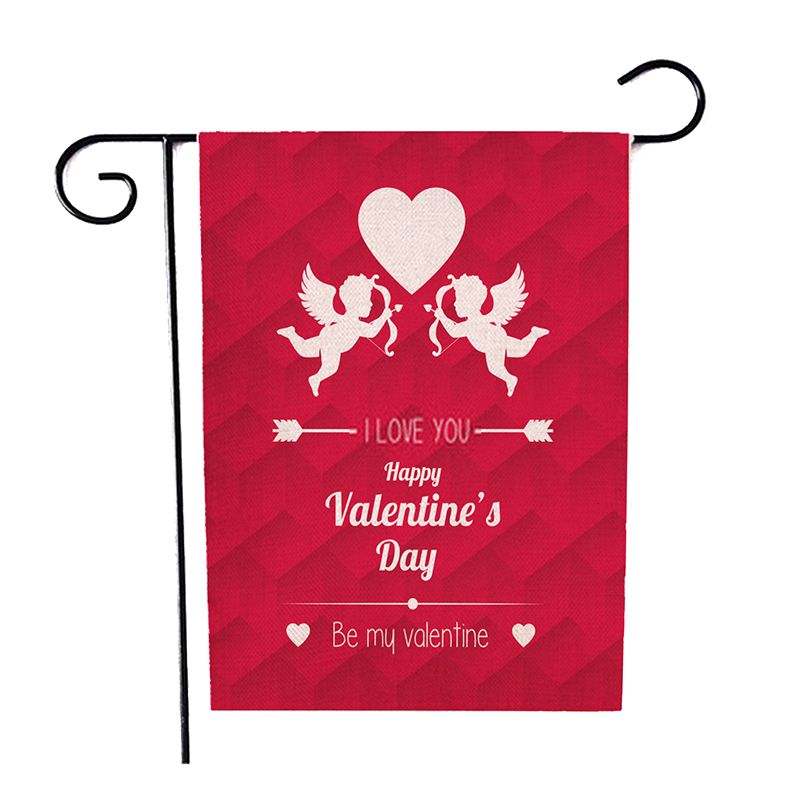 Hjem havehjerter 12.5 x 18 tommer dekorativ kærlighed valentinsdag velkommen haven flag bryllupsfest hængende dekorationer 2: A5