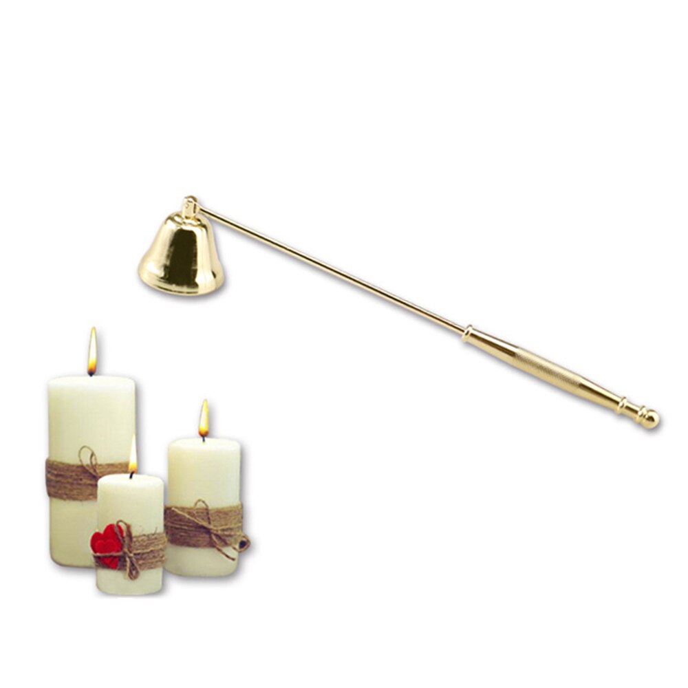 Bell-Shaped Candle Fire Extinguisher Vintage Stainless Steel Candle Hand Put Off Household Banquet Candle Extinguisher Handle