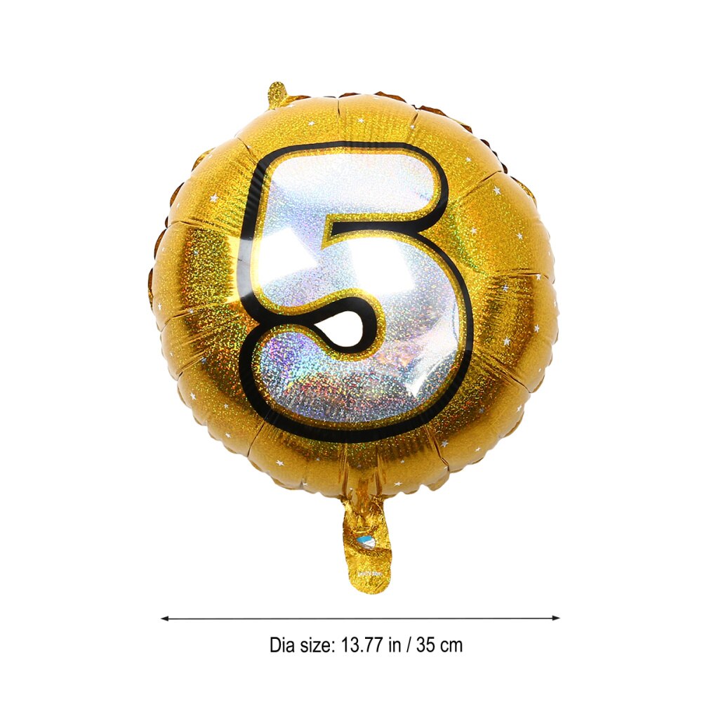 Number 4 Helium Foil Balloons Birthday Number Balloons 4 for Wedding Anniversary Decoration (Gold)