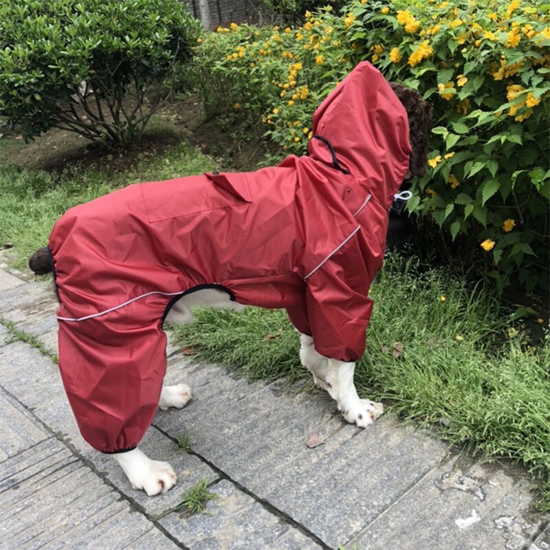 Impermeabile per cani di grossa taglia impermeabile abbigliamento per cani di grossa taglia cappotto con cappuccio giacca da pioggia riflettente poncho per cani di taglia media maglia traspirante: S