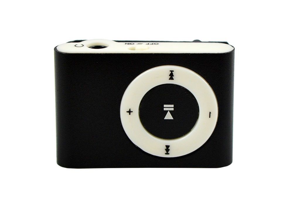 Clip MP3 Speler Mini Tf/Sd Slot Usb Muziekspeler Metalen Waterdichte Sport Walkman Lettore Draagbare MP3 Micro: Black