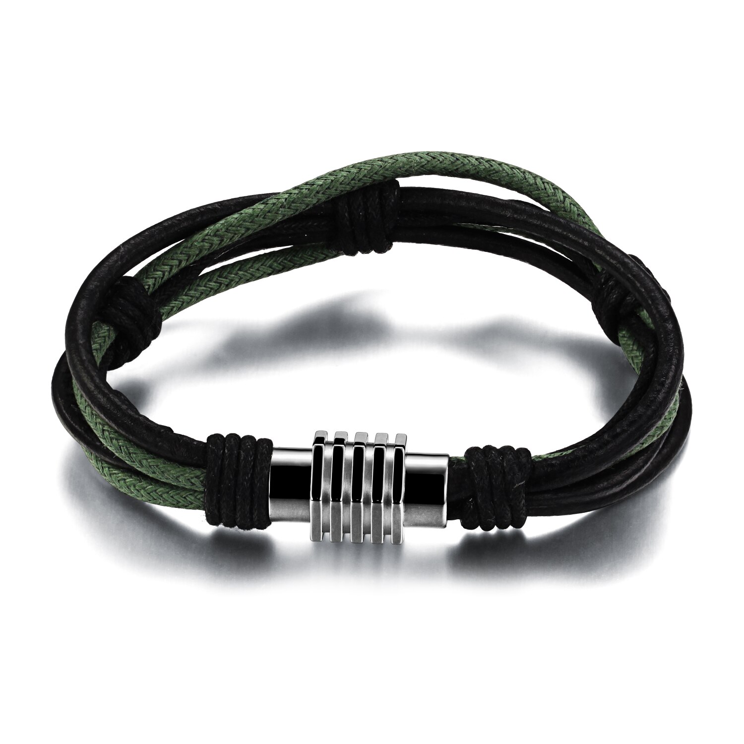 Unisex Leren Armband Echt Leer Zwart Magnetische Gesp - Basis