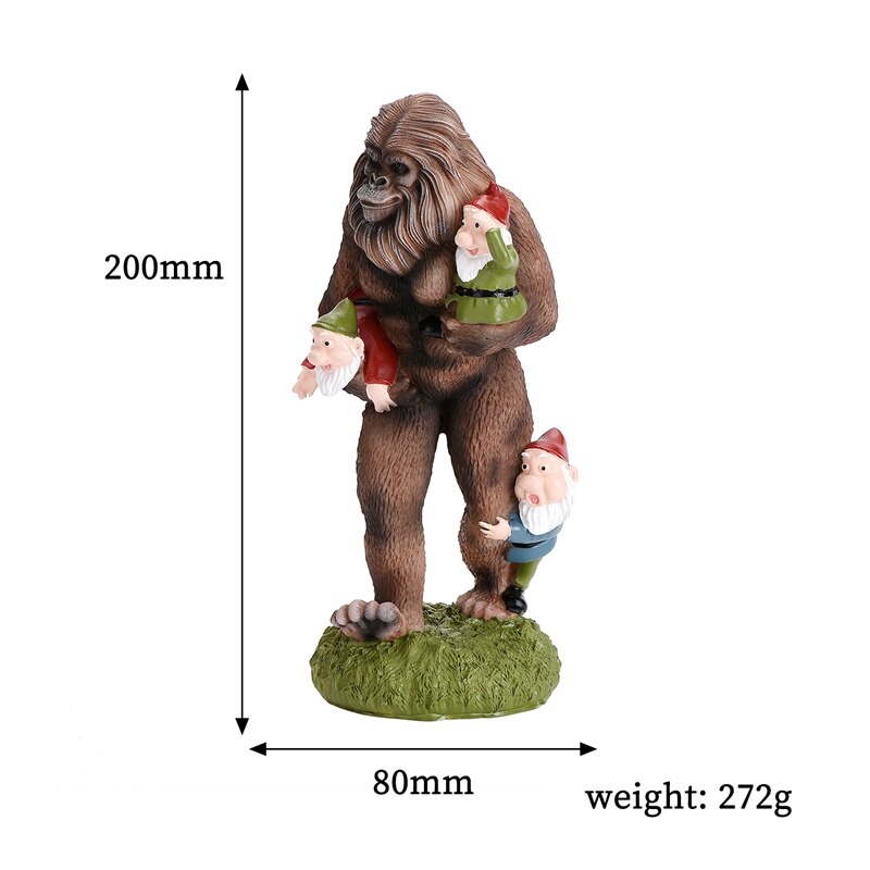 Gorilla Gnomes Bigfoot Garten Statue, 8 Zoll Outdoor Statuen, Lustige Garten Decor Rasen Terrasse Kunst Skulptur