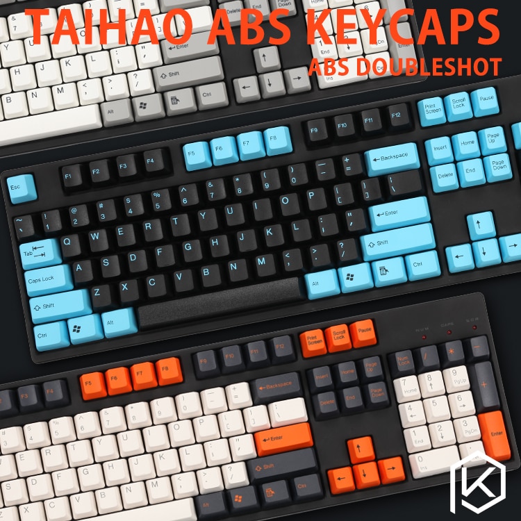 taihao abs double shot keycaps for diy gaming mechanical keyboard color of carbon pulse Captain America grey white