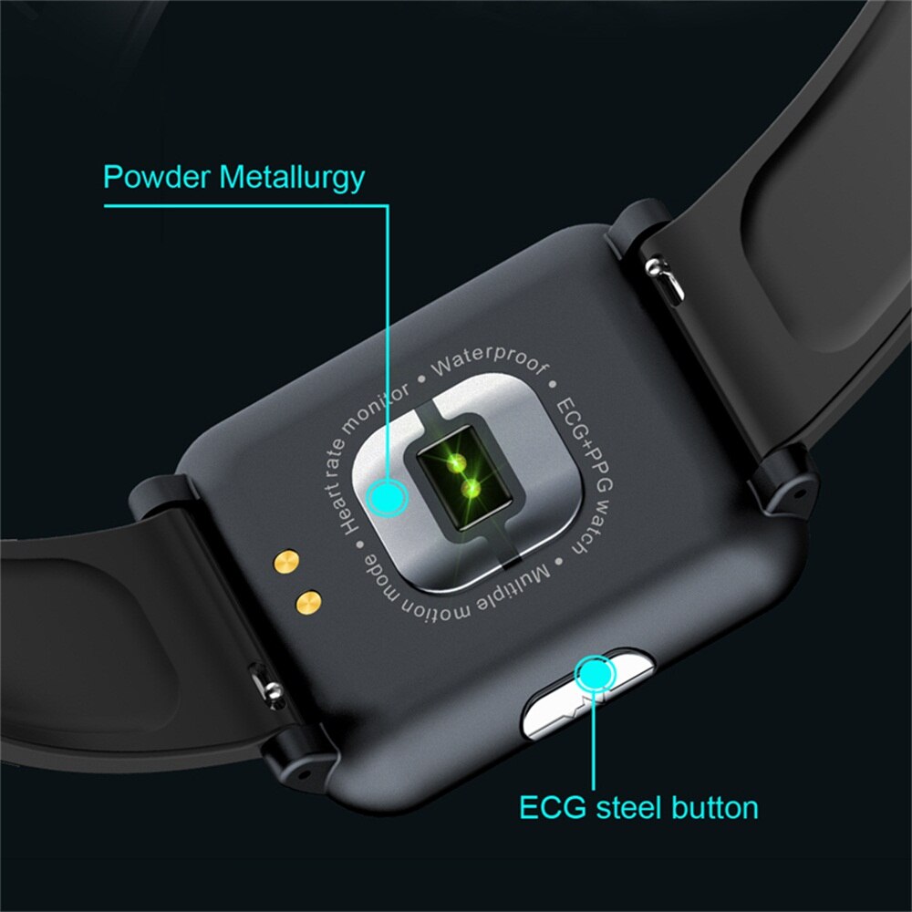 696 h9 1.3 tums ecg+ppg monitor hr blodtryck smartwatch  ip67 vattentäta sportlägen laddare docka smartklocka blodtryck