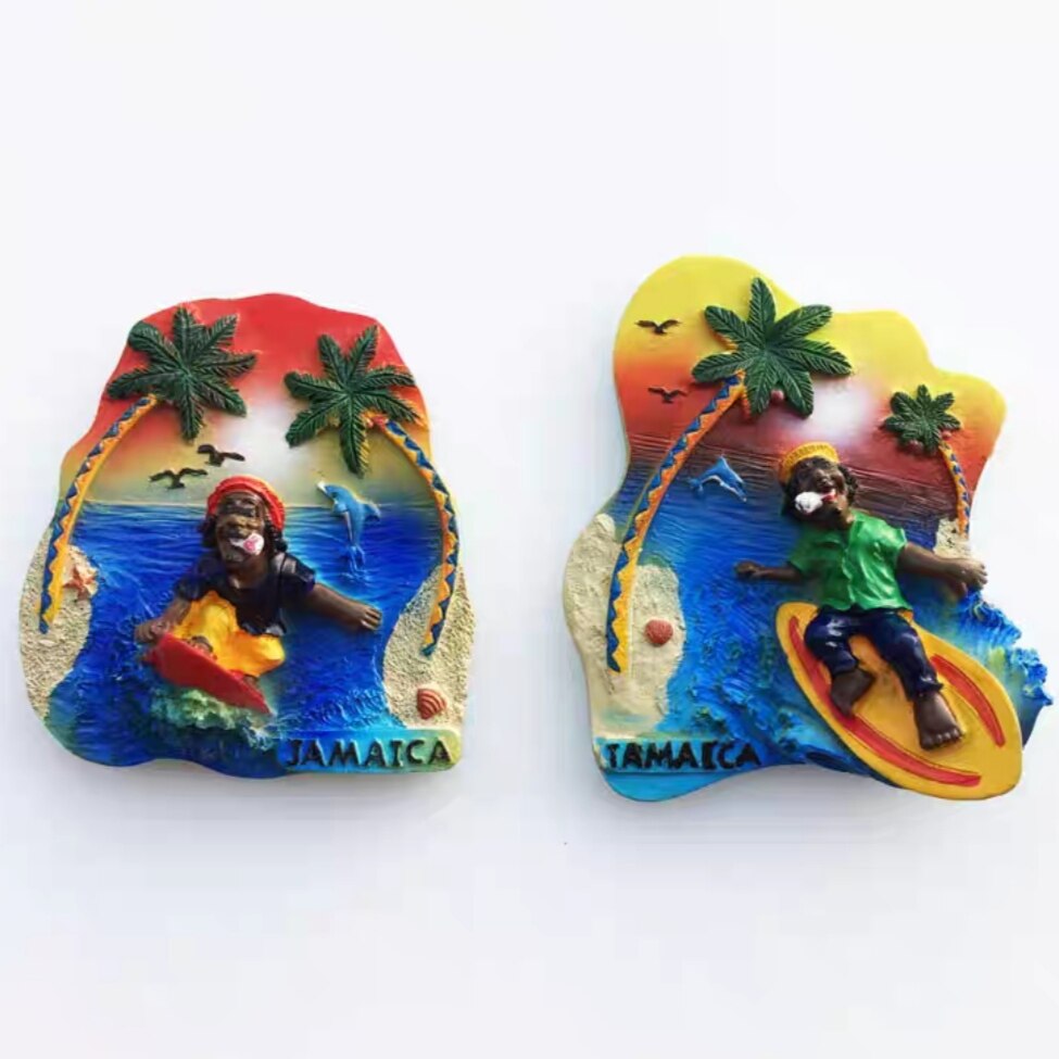 North America Jamaica 3D Fridge Magnets Tourist Souvenir Decoration Articles Handicraft Magnetic Refrigerator Collection