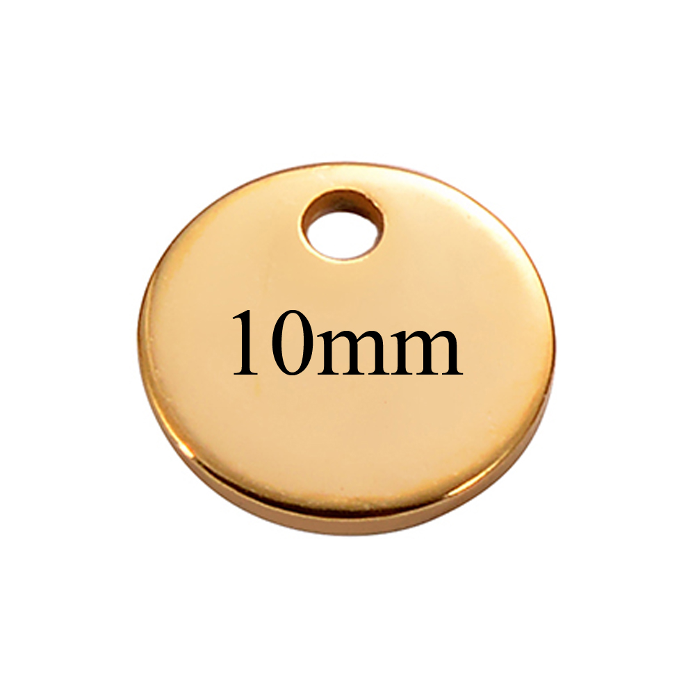 50 Pz/lotto In Acciaio Inox 6mm 8mm 10mm 12mm Tag Vuoti FAI DA TE Per La Produzione di Gioielli Pendenti E Ciondoli Rotondi Del Pendente All'ingrosso: Argento placcato
