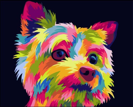 SDOYUNO Acryl Farbe Durch Zahlen Bunte Hunde DIY 60x75cm Ölgemälde Durch Zahlen Leinwand Malerei Tiere Hause Dekor: 20x30cm Nein Rahmen