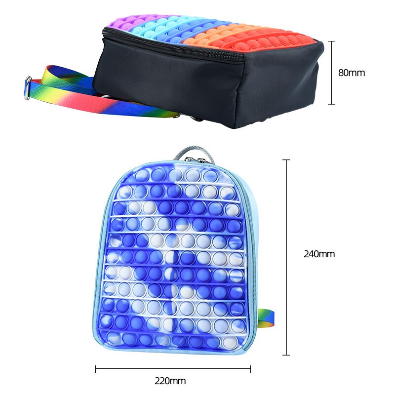 Fidget zaino antistress giocattoli per bambini antistress spremere borsa di stoccaggio bambini morbido Squishy Push Bubble pop