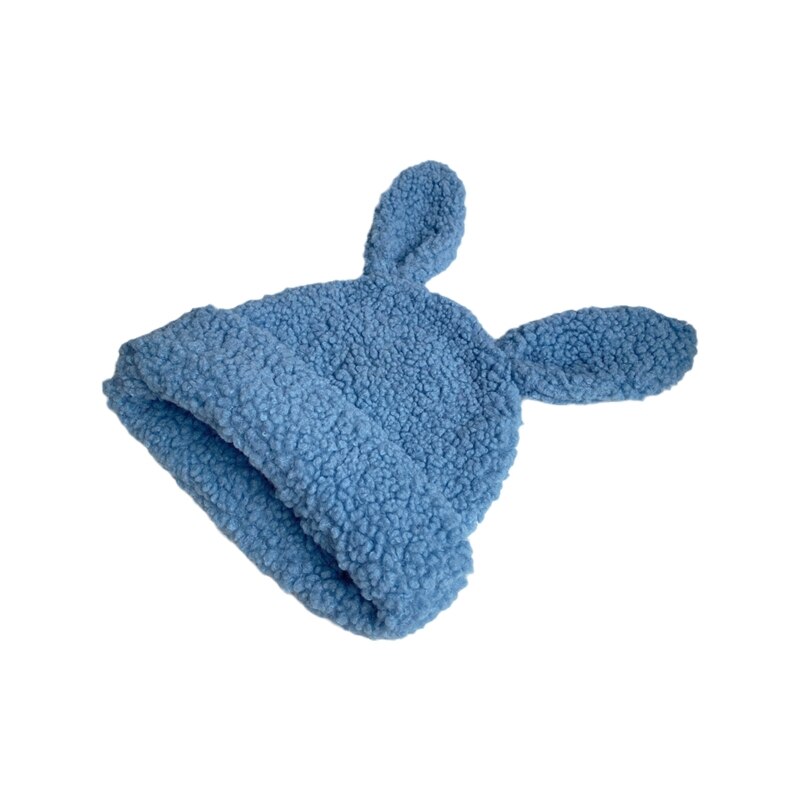 Cute Bunny Ears Hat Outdoor Lamb Wool Cap Fluffy Beanie Winter Warm Xmas for Wife Girlfriend Teens Sisters Lover