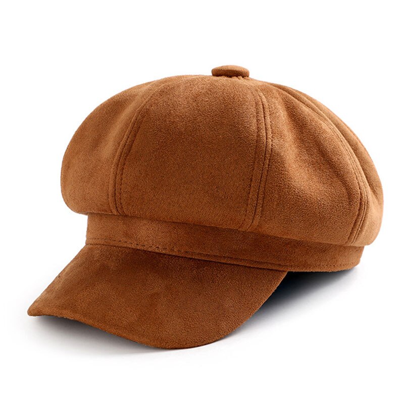 Women Beret Cap Female Retro Casual Painter Hat Japanese Octagonal Adjustable Solid Color Newsboy Caps