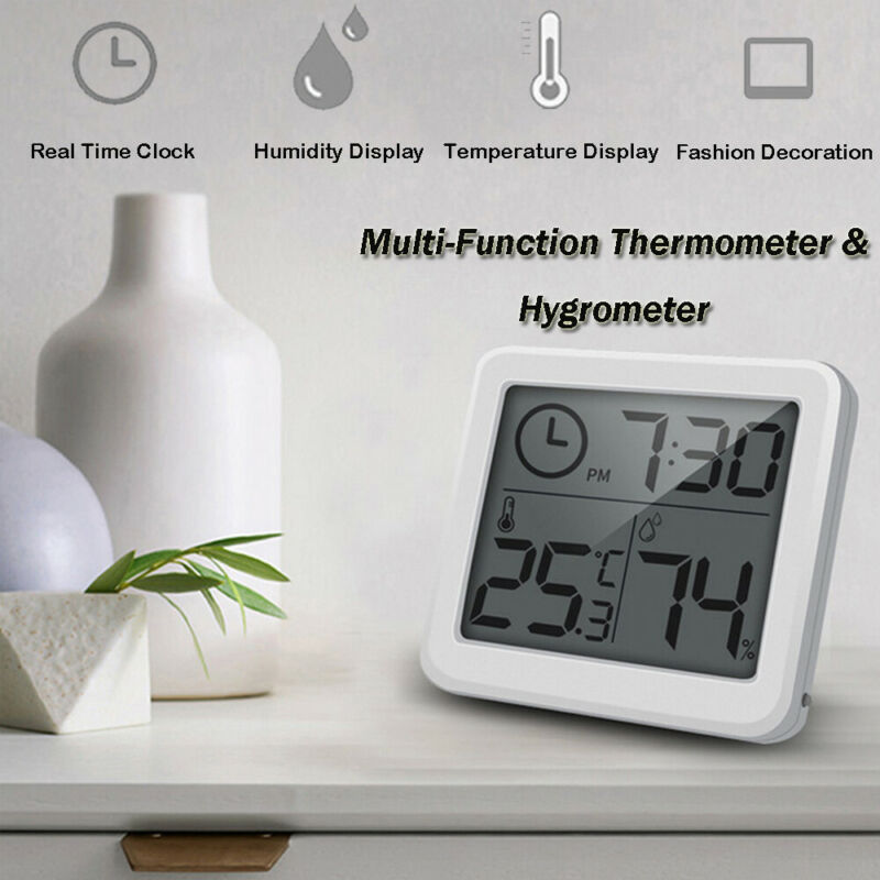 Digitale 3.2 Multifunctionele Thermometer Hygrometer Groot Lcd-scherm Automatische Elektronische Temperatuur Vochtigheid Monitor Klok