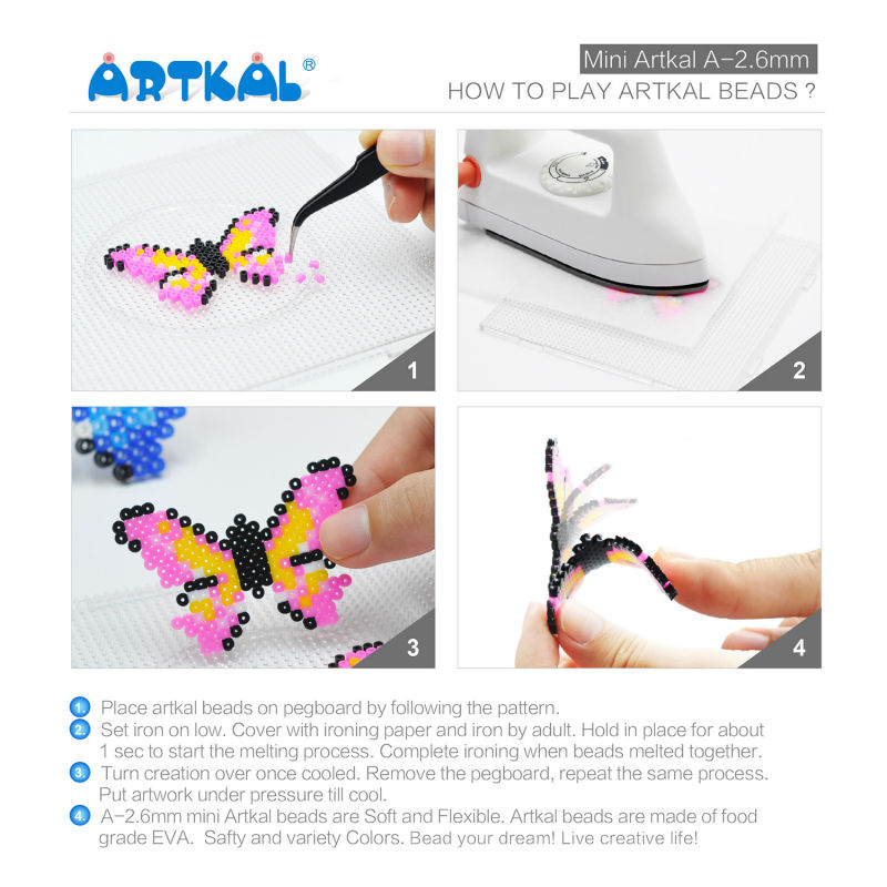 48 Color Artkal Beads A-2.6mm Perler Beads Diy Pixel Arts Handmade Jewelry CA48