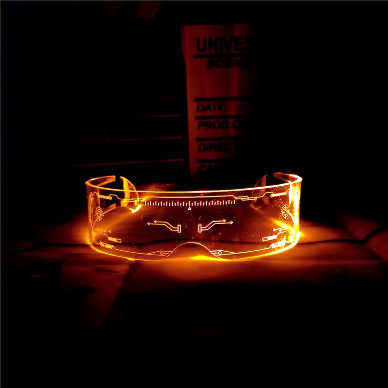 Anime gafas LED colorido celebridad Web Cosplay de la tecnología del futuro gafas de sol Bar de gafas Punk