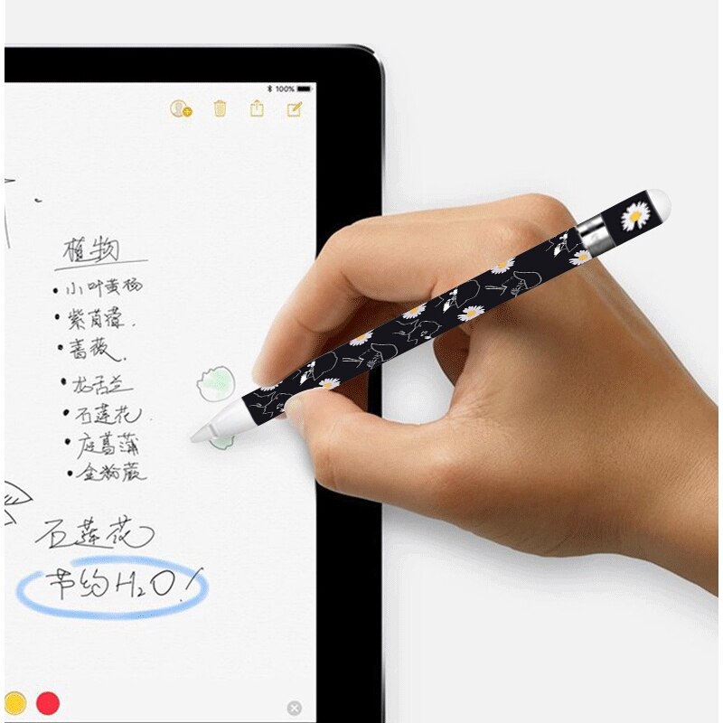 Para apple pencil 1 2 adesivos scratchproof bonito dos desenhos animados ultra fino adesivos touch stylus caneta adesivo não-deslizamento de papel protetor