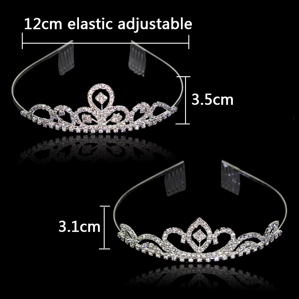 Carddoor Schattige Prinses Tiara 'S Bruiloft Haarbanden Bridal Crown Kammen Strass Haaraccessoires Meisjes Kid Mode Haar Sieraden