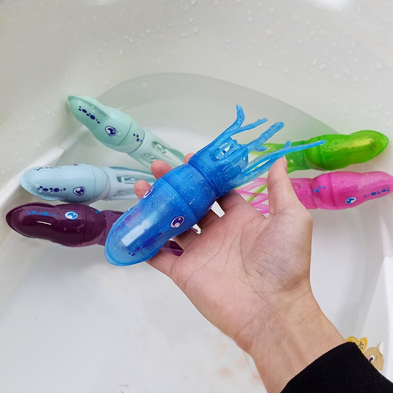 Elektronisk kæledyr svømning blæksprutte kul mini robot fisk børns bad legetøj forælder barn interaktion vand spil akvarium dekoration