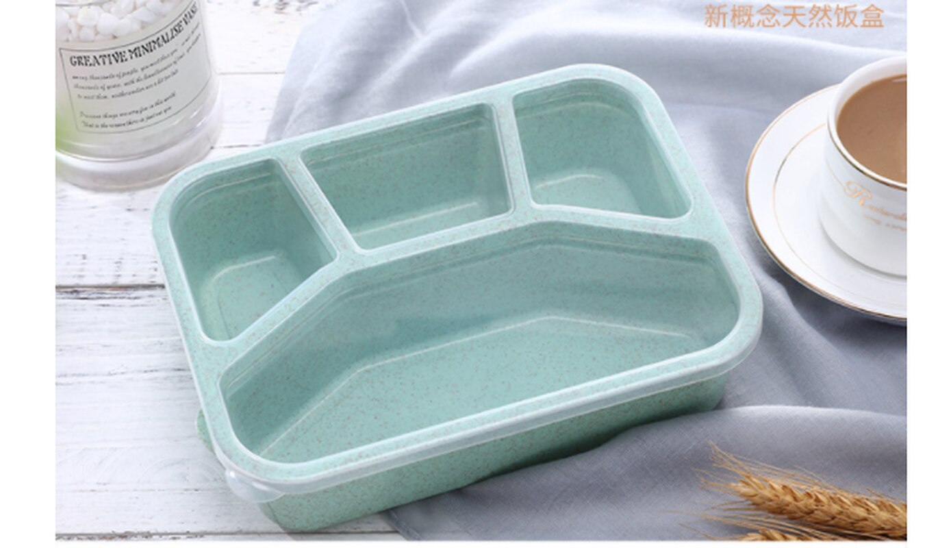 Bento Lunch Box Adults Kids 4 Compartments Travel Food Storage Containers Square Picnic Compartment Office Worker Fast Food Box