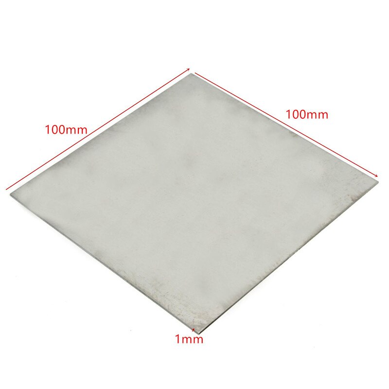 1mm x 100mm x 100mm Titanium Metal Plate Titan Platte Sheet Gr.5 Gr5 Grade 5 Ti Temperature 400-600 Degree Corrosion Resistance