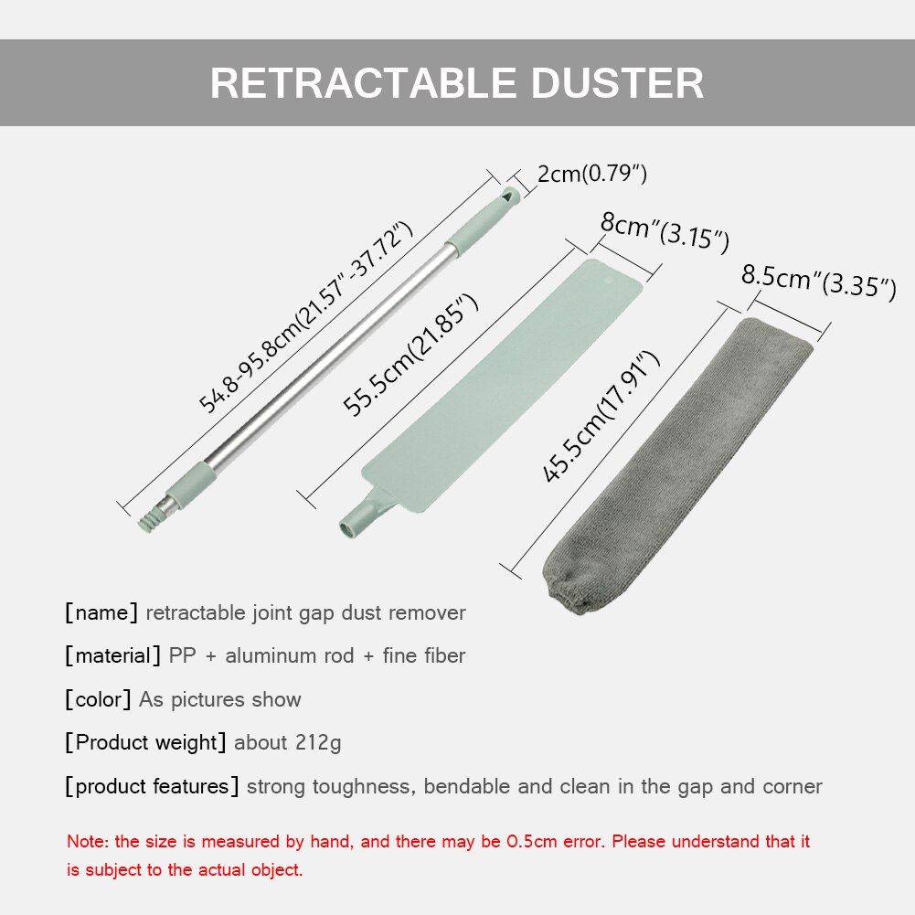 Dust Brush Retractable Gap Dust Cleaner Microfiber Hand Duster Removable Home Long Handle Bed Bottom Sofa Clean Sweep