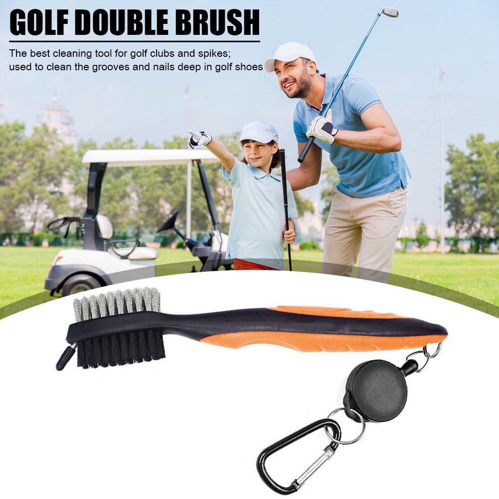 Golf Club Brush Groove Cleaner W/Intrekbare Zip Line Voor Golf Irons Woods