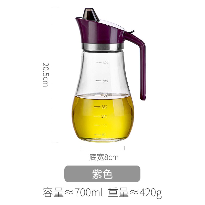 Olej i dozownik robić octu butelka nalewanie zasobnik robić oleju zestaw butelka oleju zbiornik paliwa szkło szczelne przybory kuchenne pojemnik na przyprawy: purpurowy