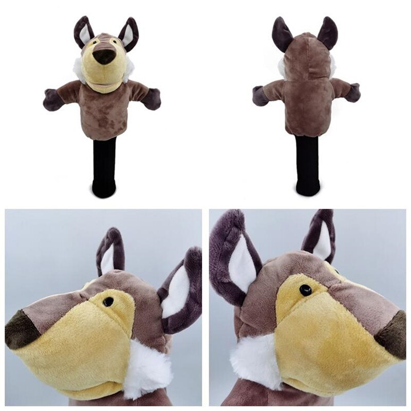 Capa de cabeça de golfe de todos os tipos de animais, capa de mascote de golfe com encaixe para madeira de bilhar, novidade, presente fofo, masculino e feminino: wolfdog