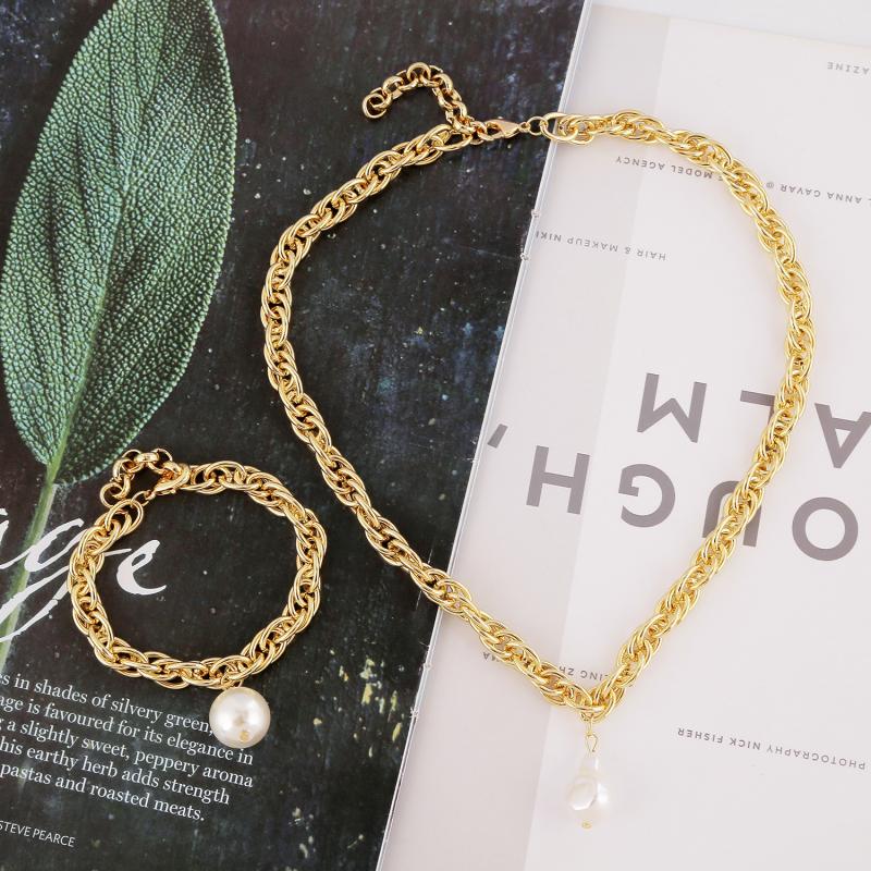 Ensemble collier et Bracelet de perles d&#39;eau fraîche, bijoux de mariée de dubaï, icône de bijoux de fête Unique pour femmes, offre spéciale: 06