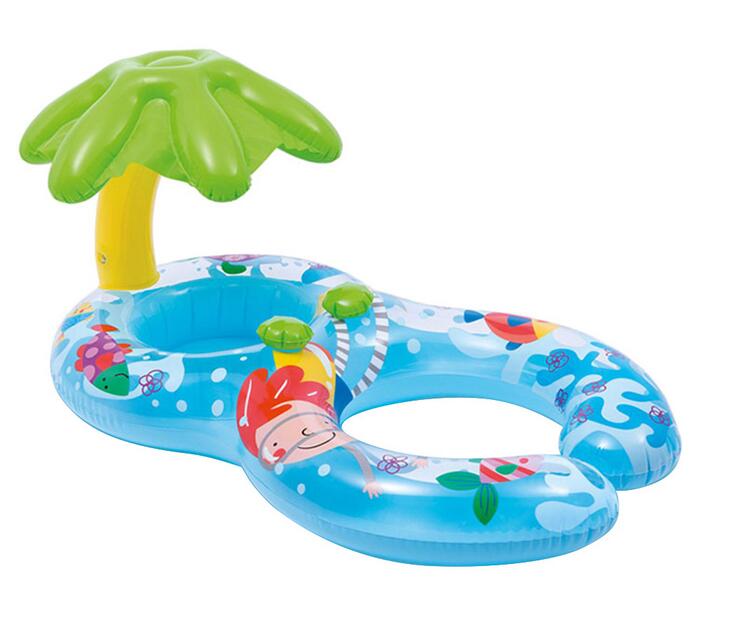 Cartoon drijvende zwembad baby zwemring speelgoed kinderen baby float stoel cirkel dubbele opblaasbare drijvers bad zwembad speelgoed: Default Title