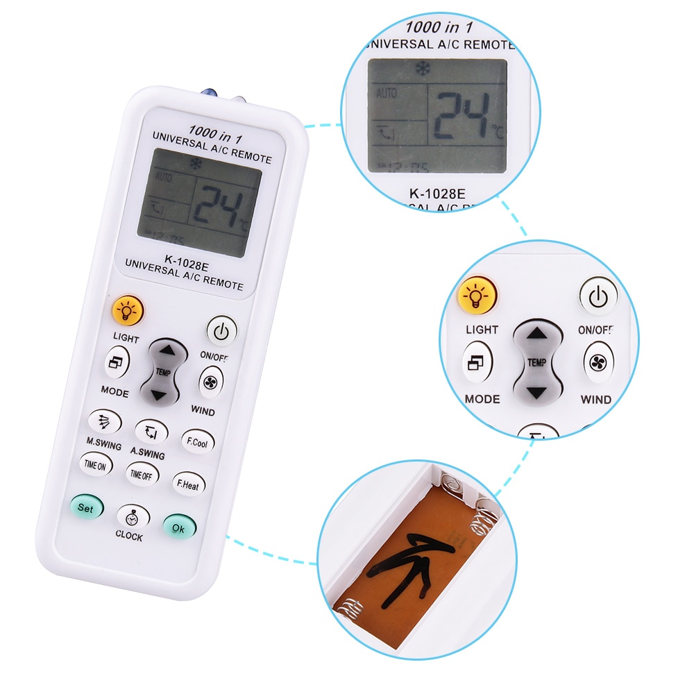 Oaoyeer Universal 1000 in 1 K-1028E LCD Low Power Consumption Air Condition A/C Remote Control Controller