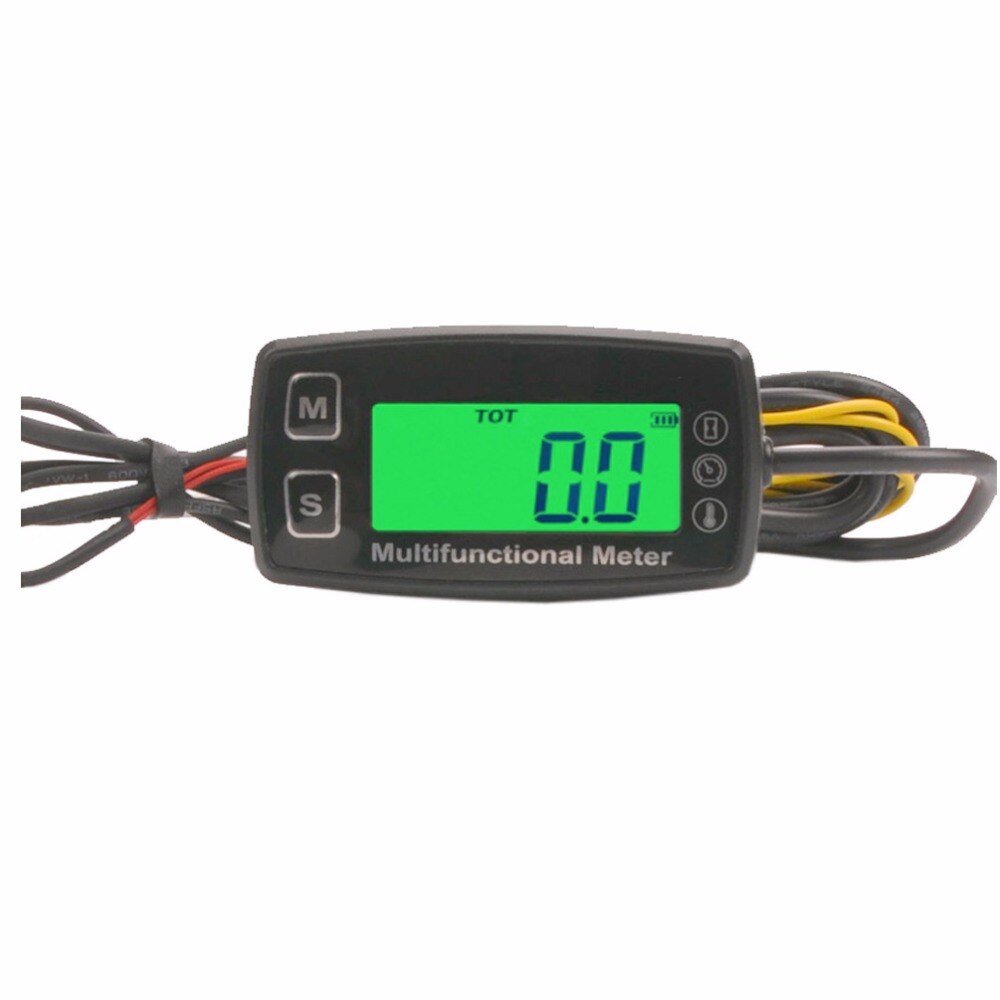 Digital LCD tachometer hour meter thermometer temperature for gas UTV ATV outboard buggy tractor JET SKI paramotor