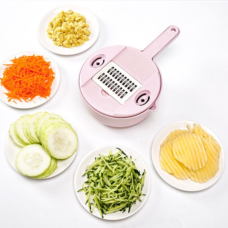 6in1 Gemüse Hobel Cutter Mandoline Schneidemaschine Kartoffel Schäler Karotte Zwiebel Reibe Mit Sieb Edelstahl Klinge Küche Werkzeug