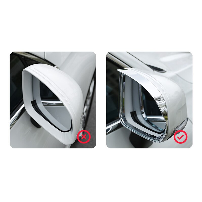 For Volvo XC60 - Car Side Door Rain Rear View Mirror Visor Shield Sun Rain Guard Cover Trim Accessories Chrome