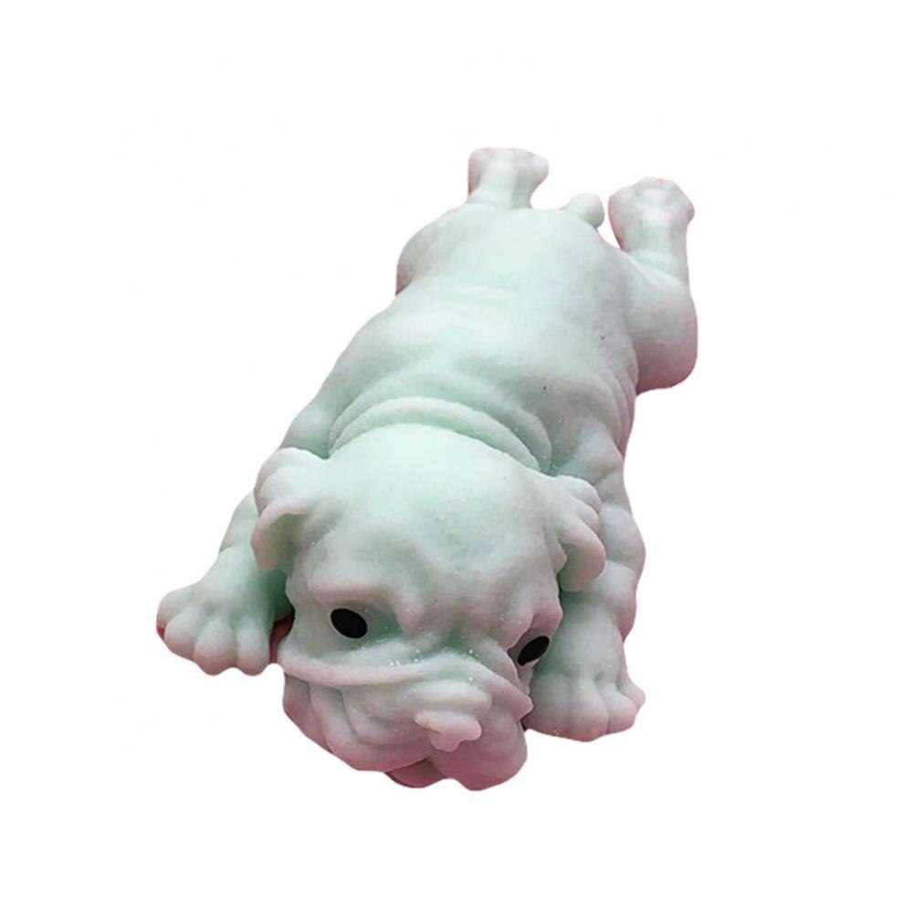 Bouledogue en Silicone souple et réaliste, jouet Animal doux et mignon, anti-Stress, pour enfants et adultes: green