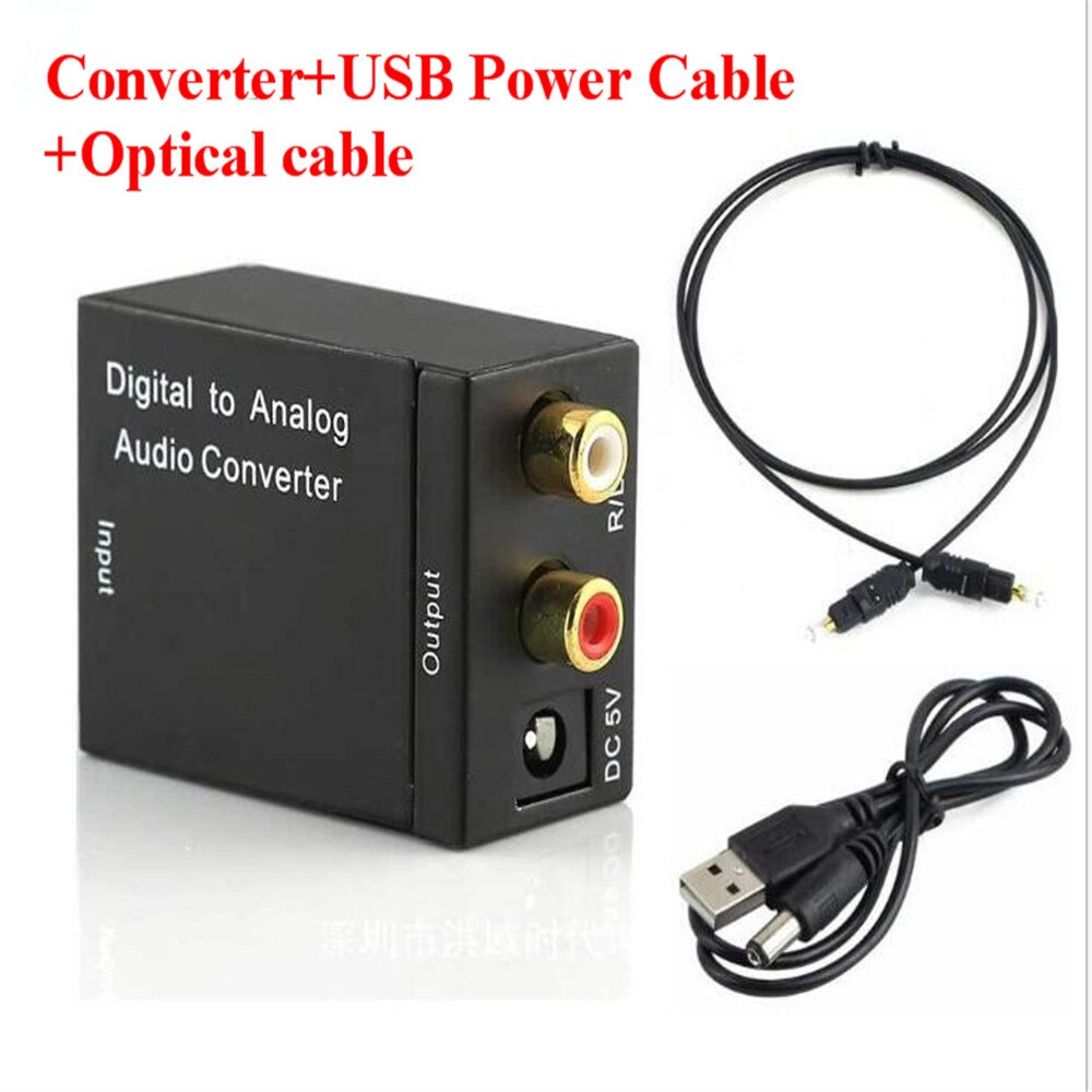 Digital Optical Toslink SPDIF Coax To Analog RCA Audio Converter Adapter: kit 1