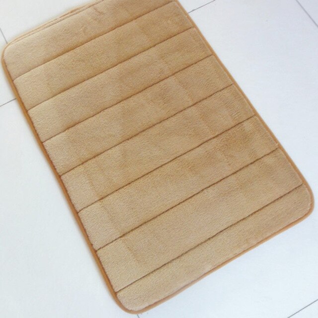 40*60cm Memory Foam Bath Mat Non-slip Bathroom Carpet Water Absorption Rug Soft Bathroom Mat: Beige