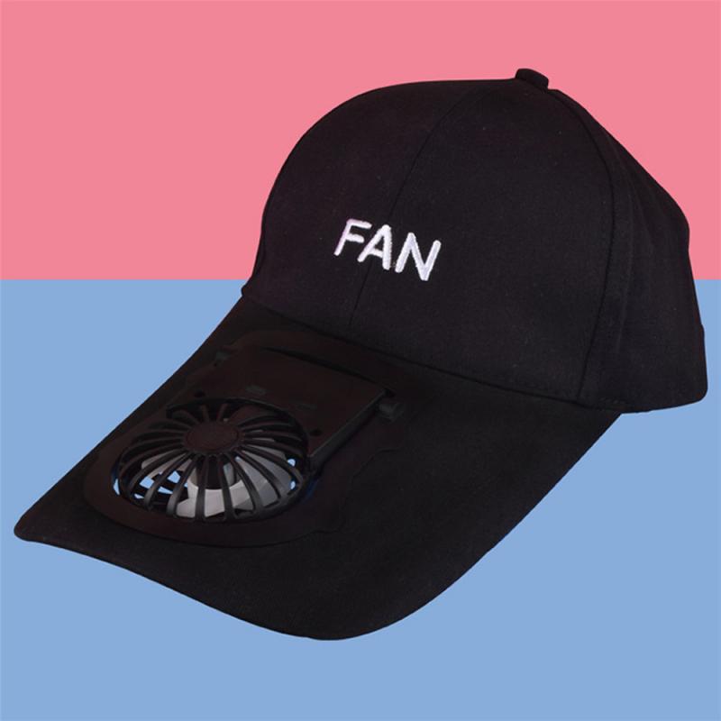 Gorro de sol portátil con ventilador eléctrico, gorras deportivas transpirables ajustables recargables por USB, 3 colores,: 01