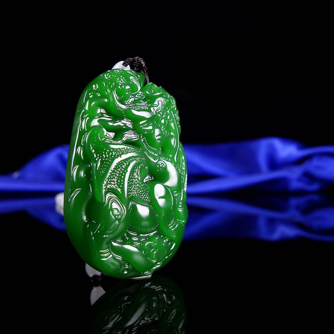 Hetian jaspis pixiu-hänge trendigt boutique-enhörningshänge för män och kvinnor: Default Title