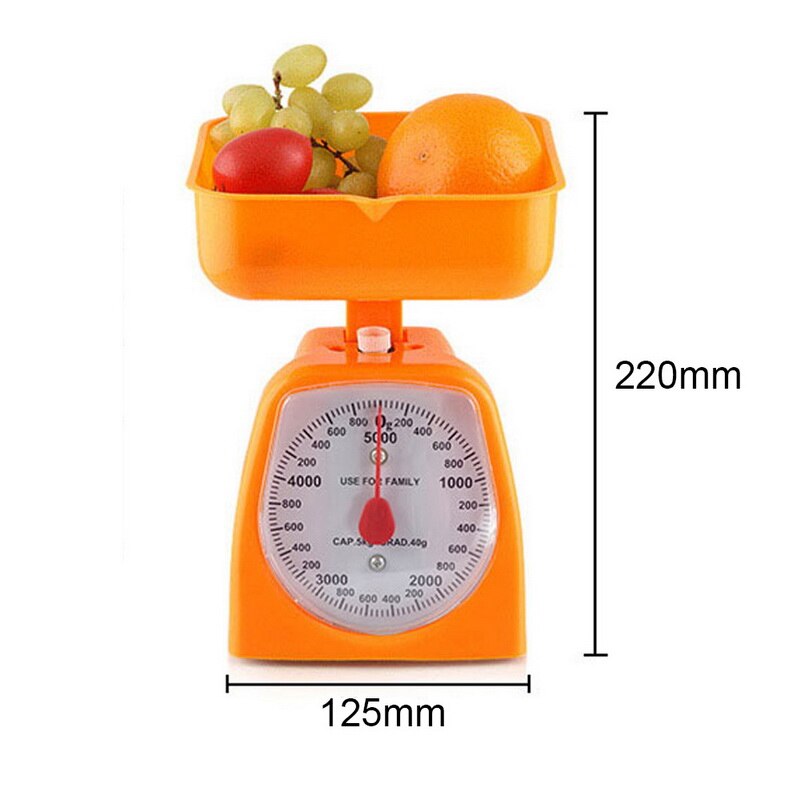 Kitchen Mechanical Dial Plastic Scale Analog Scale with Removable Bowl Food Balance Measuring Weight Kitchen Weighing Tools