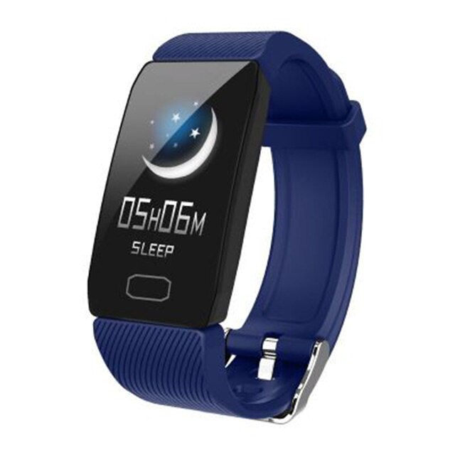 Sport Pedometer Smart Bracelet Blood Pressure Monitor Smartband Sleep Tracker Bluetooth Information Reminder Pulsera Inteligente: blue