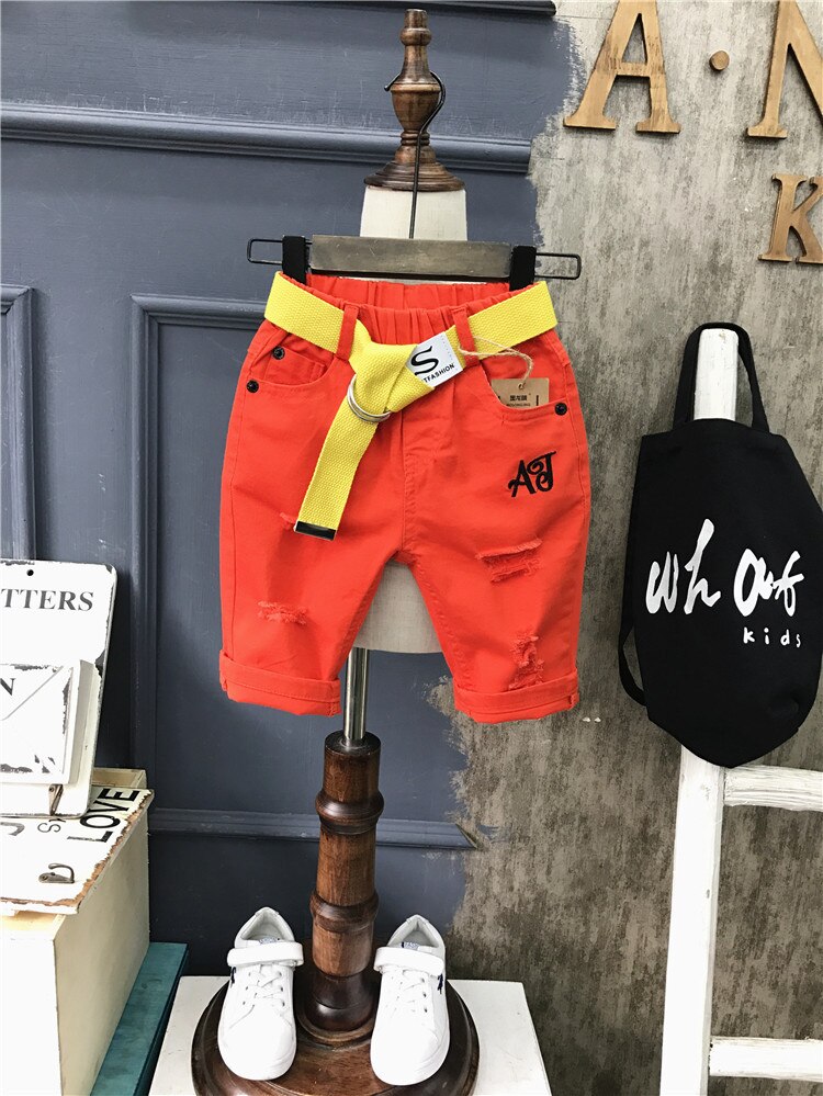 Strand baby spædbarn drengeshorts afslappet broderi børn bukser bukser tøj elastisk talje tynde børneshorts (ingen bælte