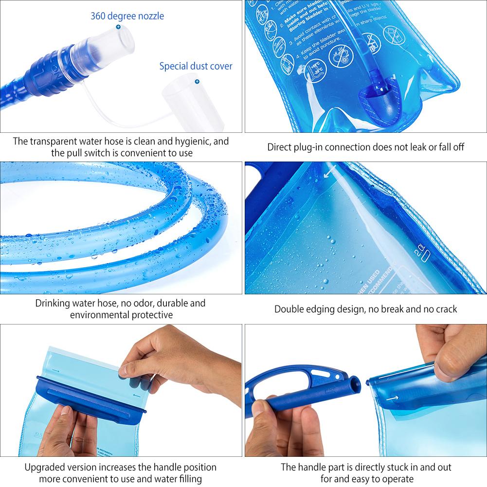 Hydration Bladder Leak-proof Portable Water Reservoir Pack for Backpack Hiking Camping