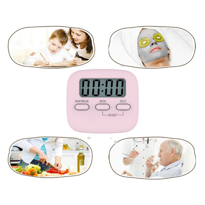 Digital Kitchen Timer Magnetic Countdown Loud Alarm Interval Plastic Funny Multipurpose Household Item