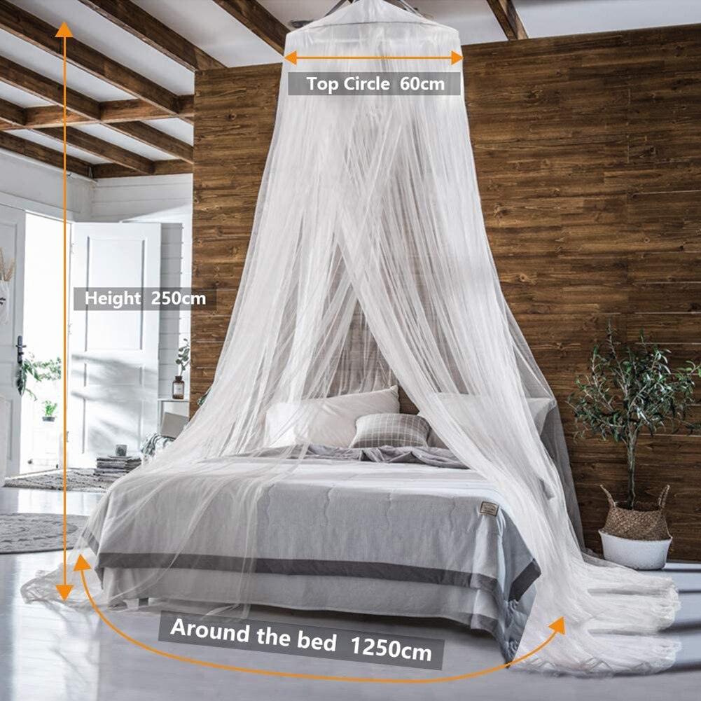 Foldable Hang Dome Mosquito Net Bed Canopy Bed Circular Curtain for Bedroom