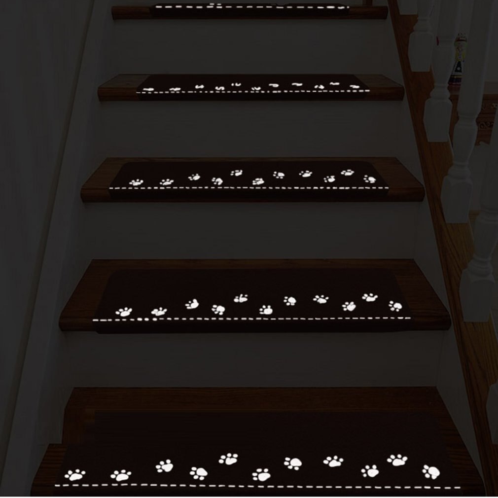 Luminous Carpet Stair Treads Skid-Resistant Rubber Backing Gripper Non-Slip Carpet Stair Treads Washable Stair Mat