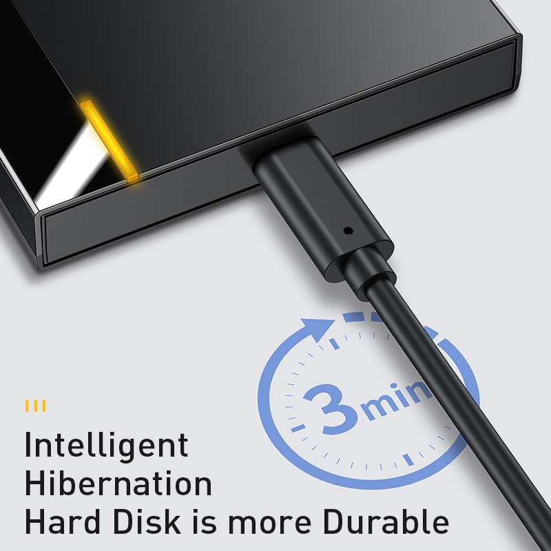 BASEUS — Boîtier disque dur, pour SATA 2,5 vers USB 3,0, adaptateur, pour SSD, Type C 3.1, HD, caddie