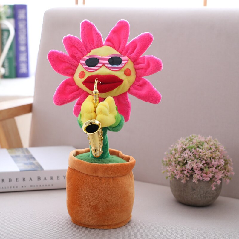 Small Music Baby Sunflower Sun Flower Enchanting Flower Saxophone Dancing And Singing Electric Magical Funny