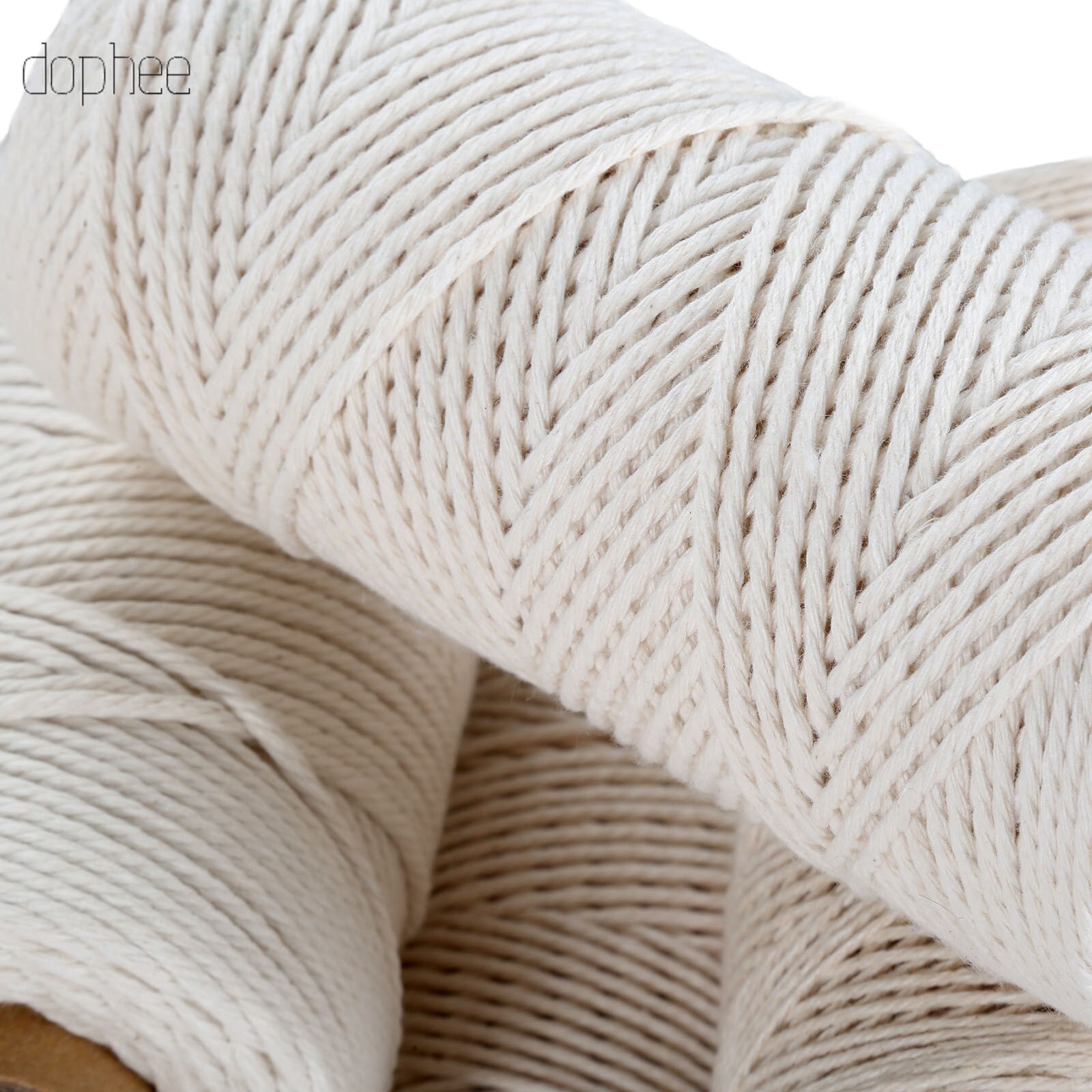 dophee 2-10mm Macrame Rope Twisted String Cotton Cord For Handmade Natural Beige Rope DIY Home Wedding Accessories