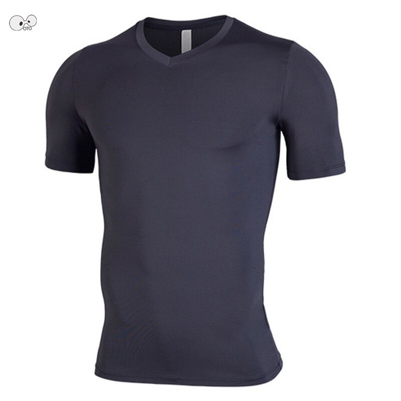 Short Sleeve Men's Running T Shirts Quick Dry Compression Fitness Tight-Fitting Soccer Tshirt Gym Jogging Training Sportswear