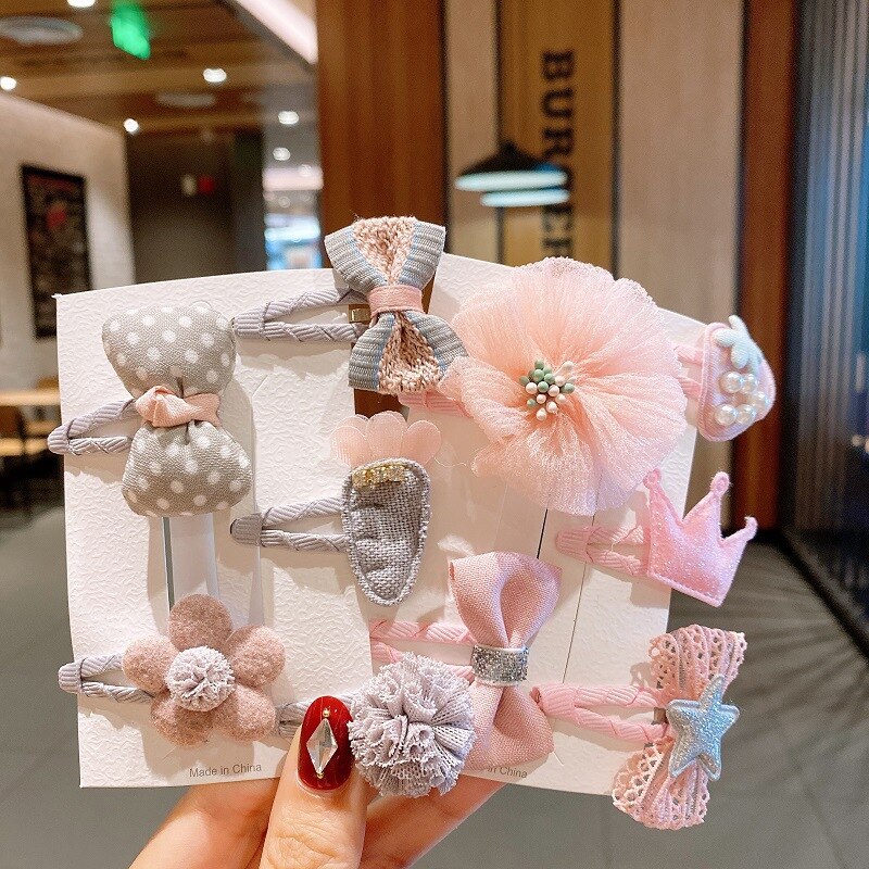 5 Teile/satz freundlicher Baby Nette Blume Bogen Stern Haar Clips Mädchen Karikatur Haarnadeln Barrettes Ornament freundlicher Haar Zubehör